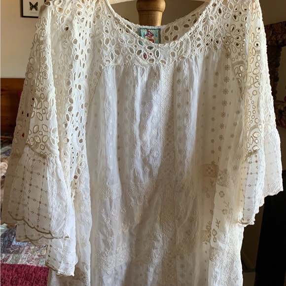 Johnny Was plaid ruffle blouse - Picture 3 of 11